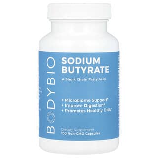 BodyBio, Sodium Butyrate, Natriumbutyrat, 100 GMO-freie Kapseln