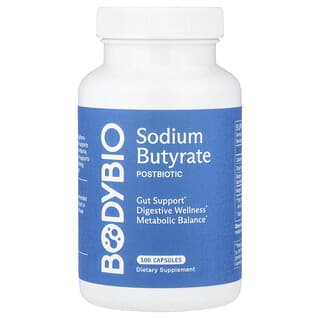 BodyBio, Sodyum Bütirat, 100 GDO'suz Kapsül