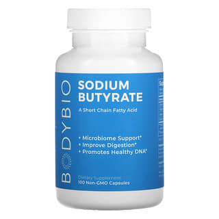 BodyBio, Sodium Butyrate, Natriumbutyrat, 100 GMO-freie Kapseln