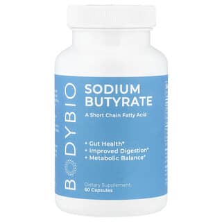 BodyBio, Sodium Butyrate, 60 Capsules