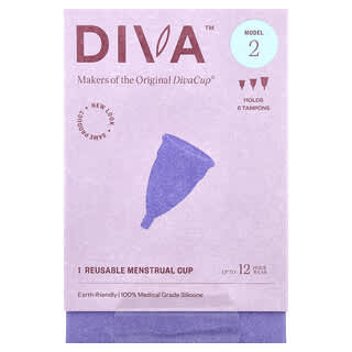 Diva International, DivaCup, Modelo 2, 1 copa menstrual reutilizable