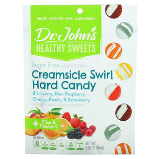 Dr. John's Healthy Sweets, Creamsicle Swirl, карамель, + клетчатка и витамин C, без сахара, 109 г (3,85 унции)