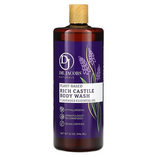 Dr. Jacobs Naturals, Plant-Based Rich Castile Body Wash + Lavender Essential Oil, 32 oz (946 ml)