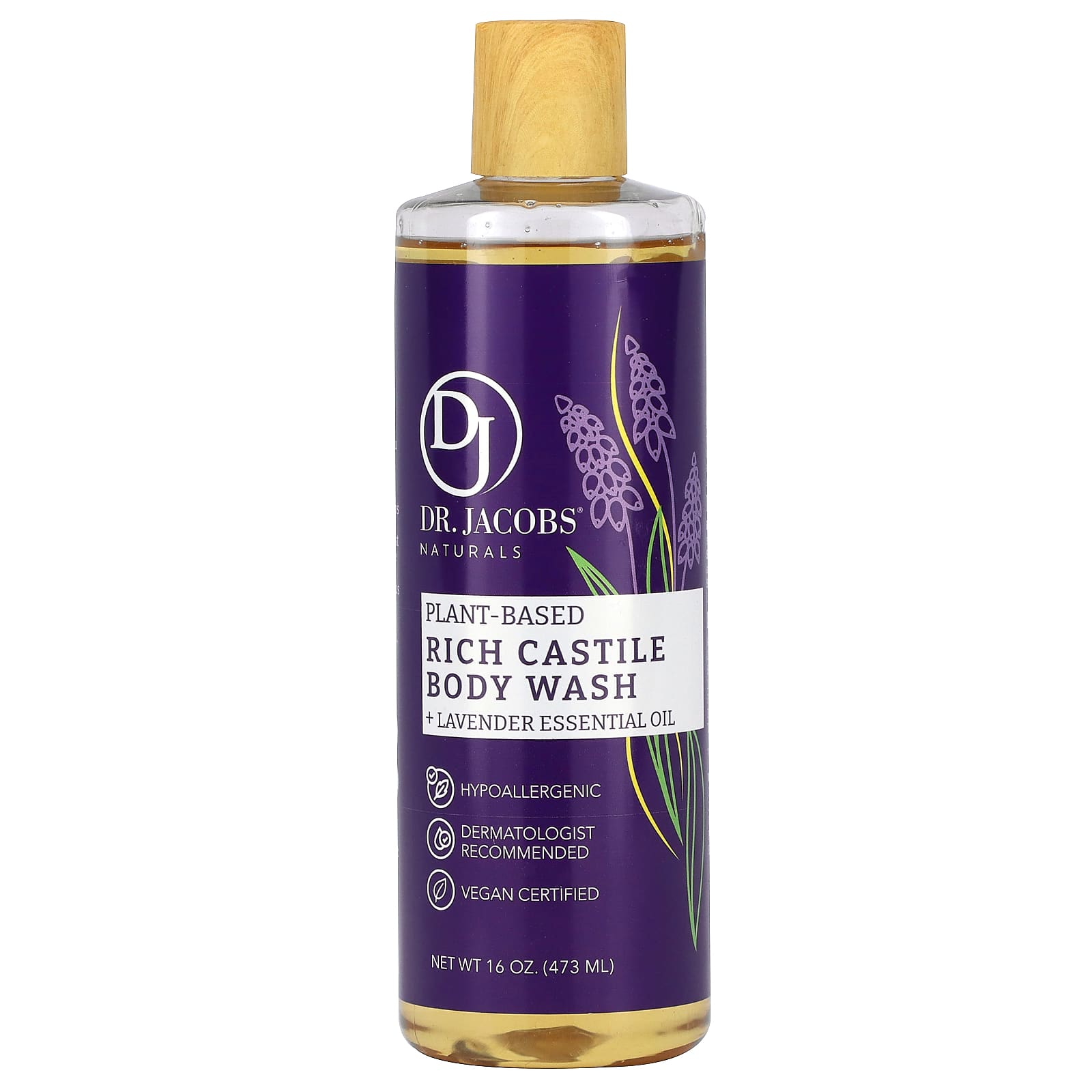 Dr Jacobs Naturals Plant Based Rich Castile Body Wash Lavender