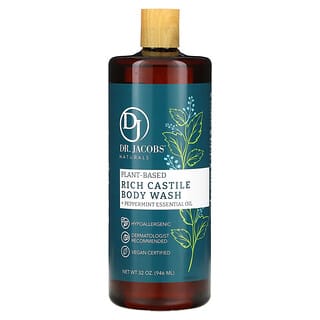Dr. Jacobs Naturals, Plant-Based Rich Castile Body Wash, Peppermint Essential Oil, 32 oz (946 ml)