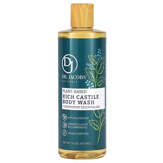 Dr. Jacobs Naturals, Plant-Based Rich Castle Body Wash, Peppermint Essential Oil, 16 oz (473 ml)