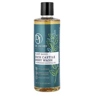 Dr. Jacobs Naturals, 奢華植物基卡斯蒂利亞沐浴露，薄荷精油，16 盎司（473 毫升）