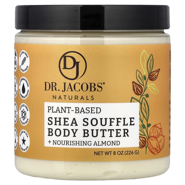 Dr. Jacobs Naturals, Plant-Based Shea Souffle Body Butter, Almond, 8 oz (226 g)