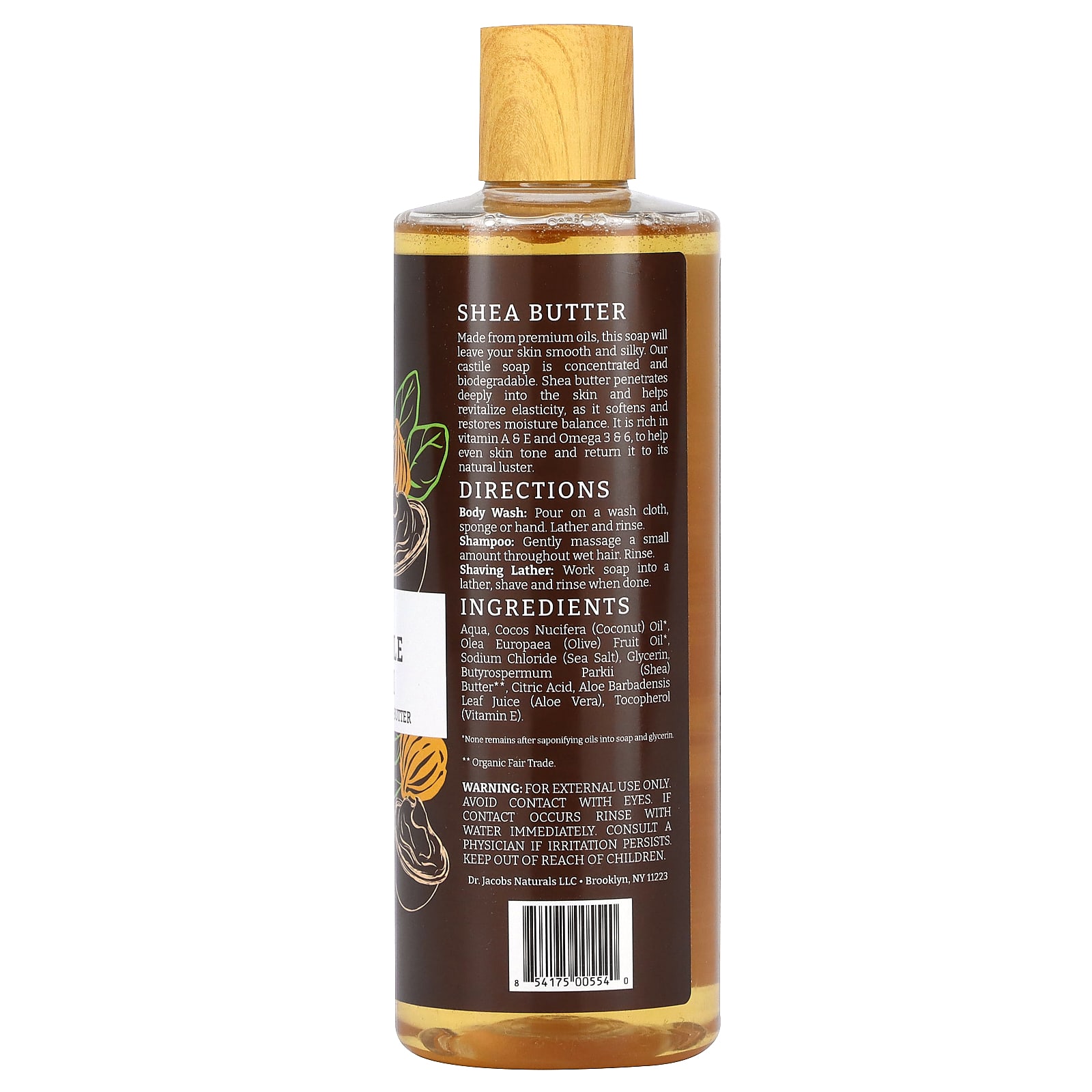 Dr. Jacobs Naturals, PlantBased Rich Castile Body Wash, Fair Trade