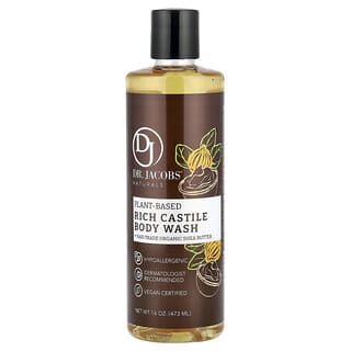 Dr. Jacobs Naturals, Plant-Based Rich Castile Body Wash, Fair Trade Organic Shea Butter, 16 oz (473 ml)