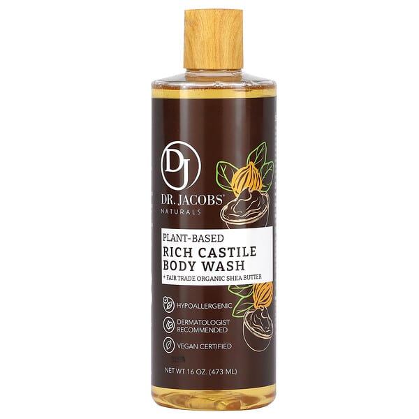 Dr. Jacobs Naturals, PlantBased Rich Castile Body Wash, Fair Trade