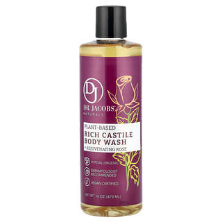 Dr. Jacobs Naturals, Jabón corporal de Castilla enriquecido a base de plantas, Rosa rejuvenecedora, 473 ml (16 oz)