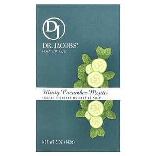 Dr. Jacobs Naturals, Barre de savon de Castille exfoliante, Loofah, Mojito au concombre et à la menthe, 142 g