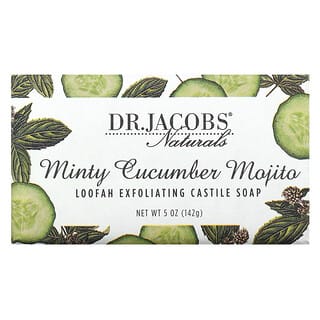 Dr. Jacobs Naturals, Loofah Exfoliating Castile Bar Soap, Minty Cucumber Mojito, 5 oz (142 g)