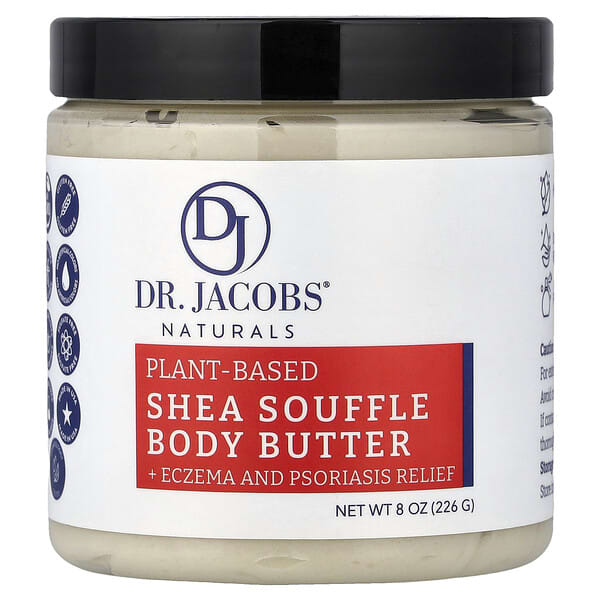 Dr. Jacobs Naturals, Plant-Based Shea Souffle Body Butter, Fragrance Free, 8 oz (226 g)