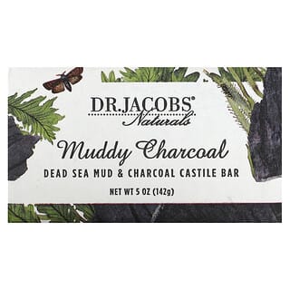 Dr. Jacobs Naturals, Muddy Charcoal, кастильский батончик с грязью Мертвого моря и древесным углем, 142 г (5 унций)
