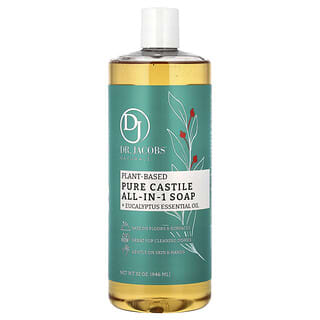 Dr. Jacobs Naturals, Sabonete Completo de Castela Pura à Base de Plantas + Óleo Essencial de Eucalipto, 946 ml (32 oz)