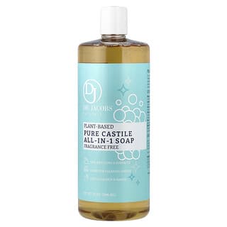 دكتور جيكوبس ناتشرالس‏, صابون قشتالي الكل في واحد نباتي ، خالٍ من العطور ، 32 أونصة (946 مل)