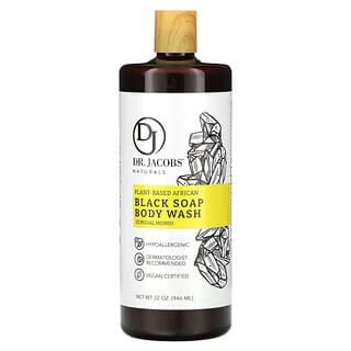 Dr. Jacobs Naturals, Jabón líquido para el cuerpo con jabón negro africano a base de plantas, Sensual Monoi`` 946 ml (32 oz)