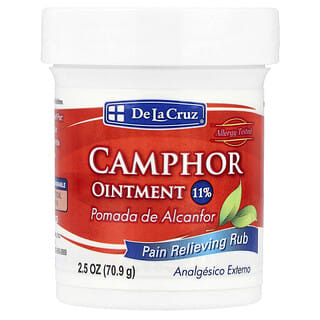 De La Cruz, Camphor Ointment 11%, Pain Relieving Rub, 2.5 oz (70.9 g)