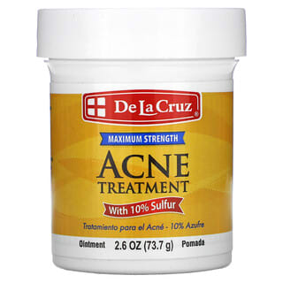 De La Cruz, Ungüento para el tratamiento del acné con 10 % de azufre, Máxima potencia, 73,7 g (2,6 oz)