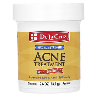 De La Cruz, Ungüento para el tratamiento del acné con 10 % de azufre, Máxima potencia, 73,7 g (2,6 oz)