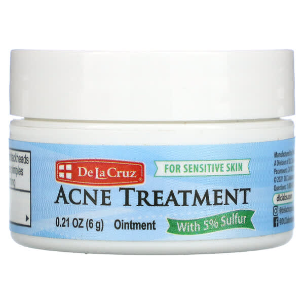 De La Cruz, Acne Treatment with 5% Sulfur, 0.21 oz (6 g)