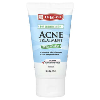 De La Cruz, Acne Treatment Ointment with 5% Sulfur, Salbe zur Aknebehandlung mit 5% Schwefel, für empfindliche Haut, 74 g (2,6 oz.)