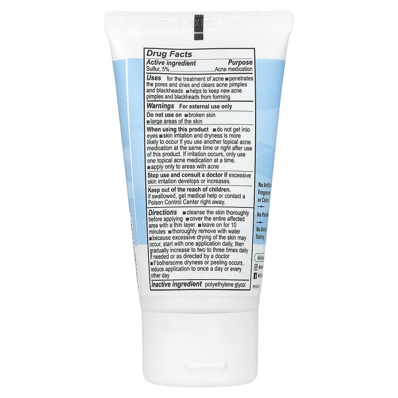Acne Treatment Ointment、硫黄5％配合、敏感肌向け、74g（2.6オンス）