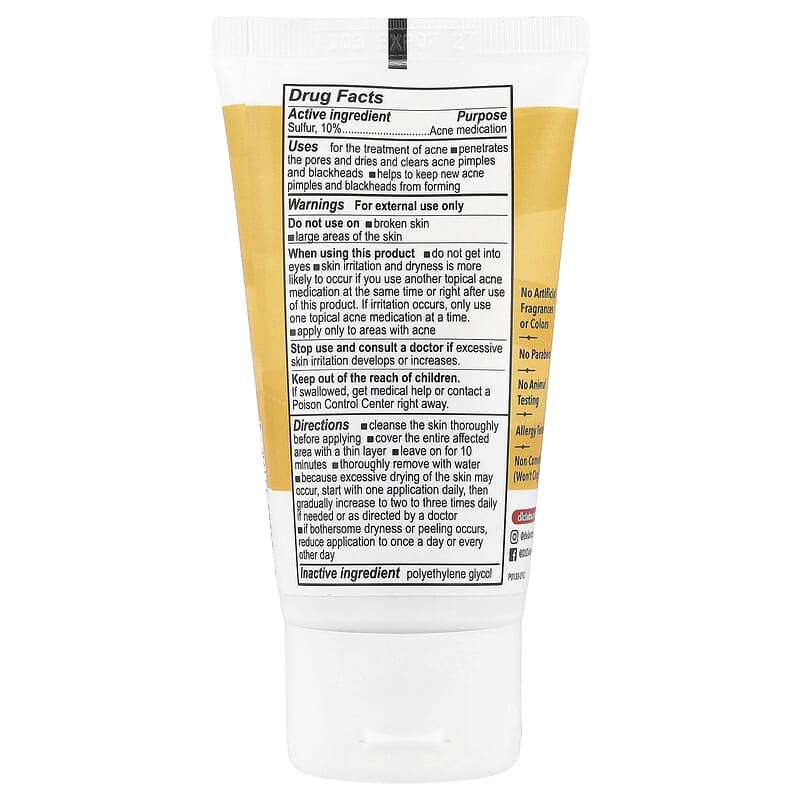 Acne Treatment Ointment 硫黄10％配合 成分増量タイプ 74g（2.6オンス）