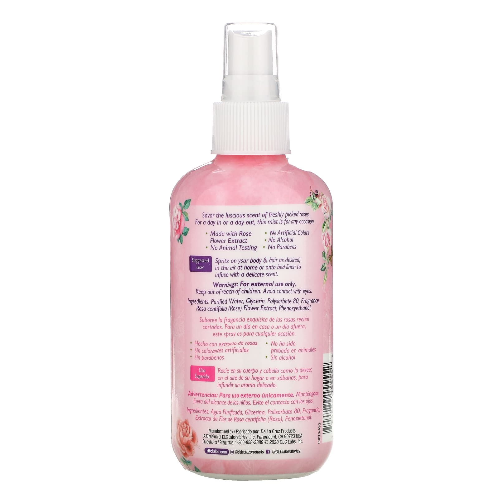 de la cruz rose water spray