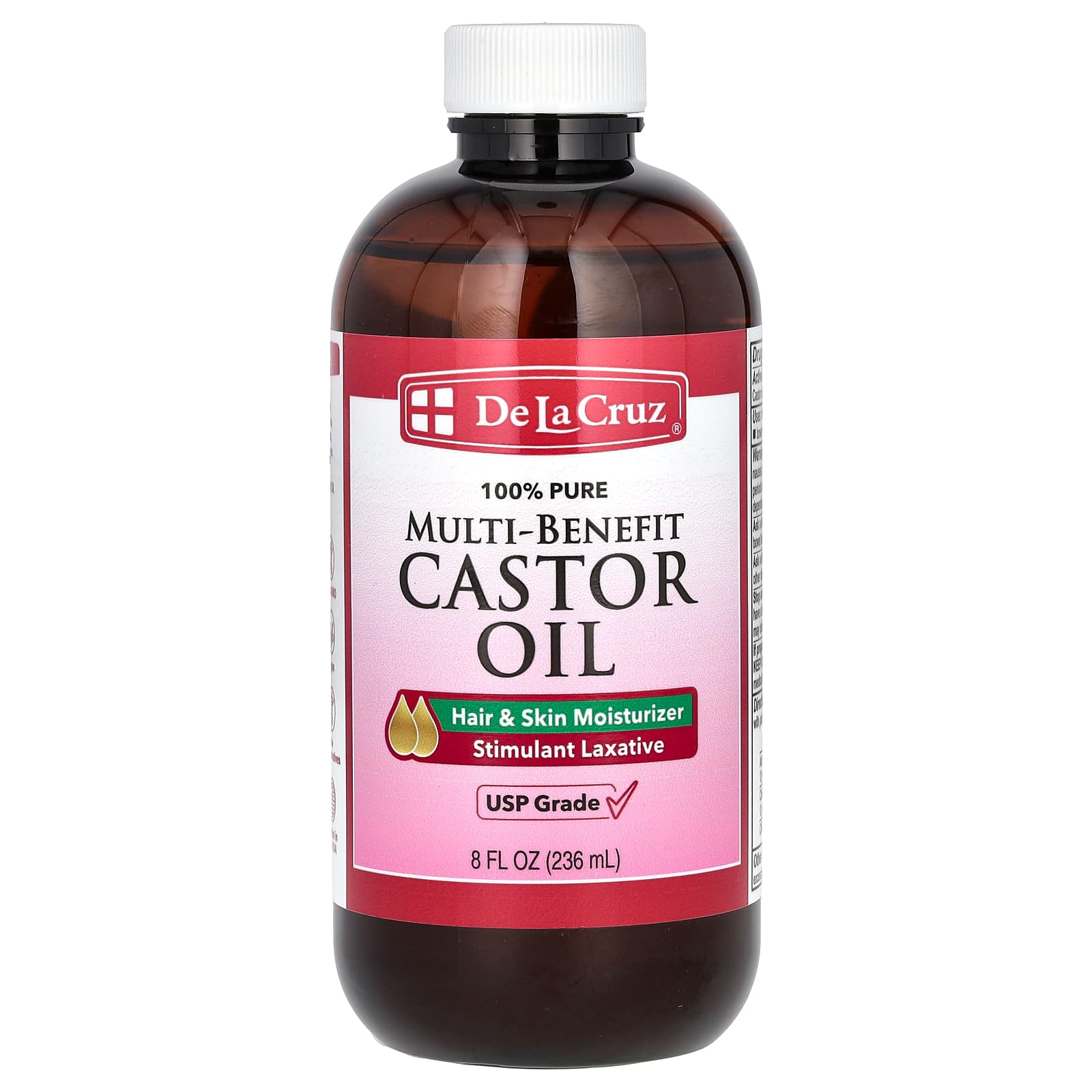 De La Cruz, 100% Pure Multi-Benefit Castor Oil, 8 fl oz (236 ml)