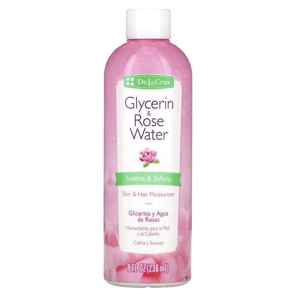 De La Cruz, Glycerin & Rose Water, Skin & Hair Moisturizer, 8 fl oz (236 ml)