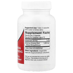 100％ウィスコンシンアメリカニンジン、500mg、150粒