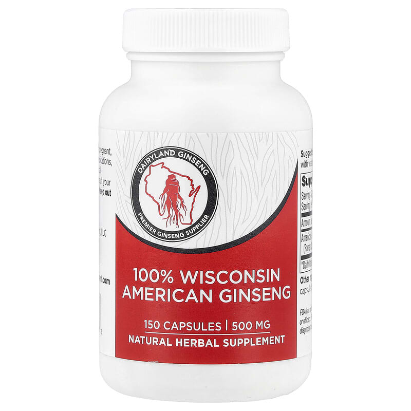 【未開封】アメリカ　ウィスコン州　高麗人参　ハーブ　Ginseng 100％ウィスコンシンアメリカニンジン、500mg、150粒