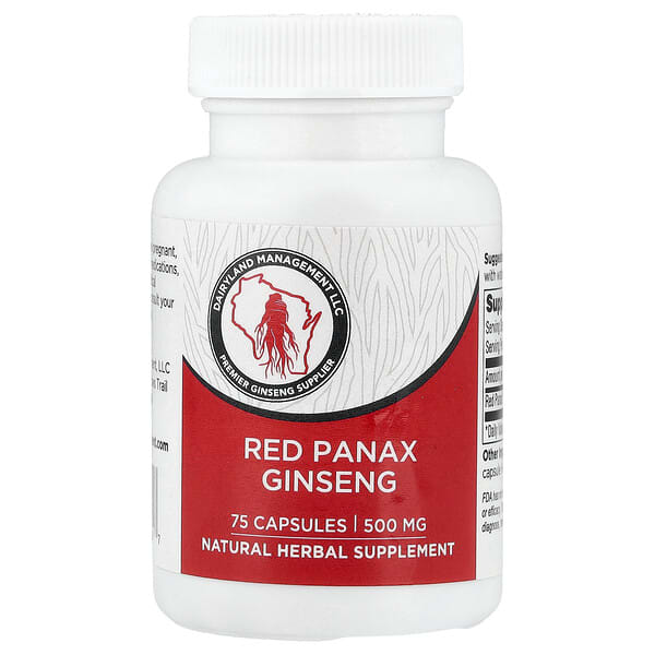 Red Panax Ginseng, 500 mg, 75 Capsules