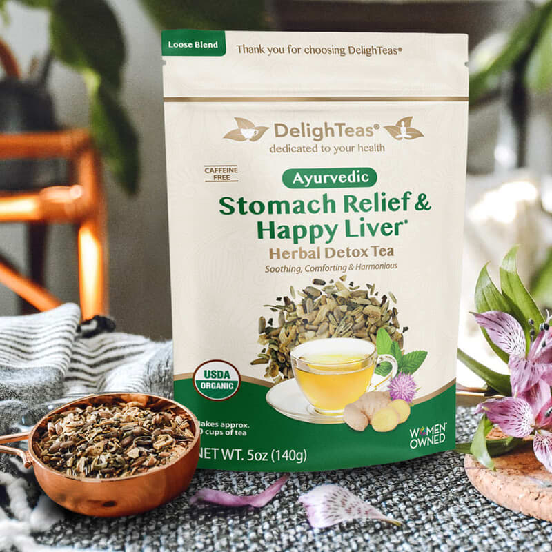 Ayurvedic Stomach Relief & Happy Liver, Herbal Detox Tea, Loose