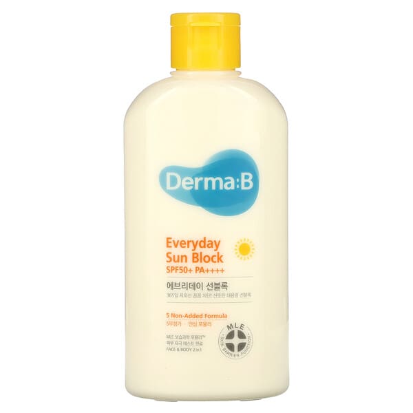 Derma:B, Everyday Sun Block, SPF 50+ PA++++, 6.7 Fl Oz (200 Ml)