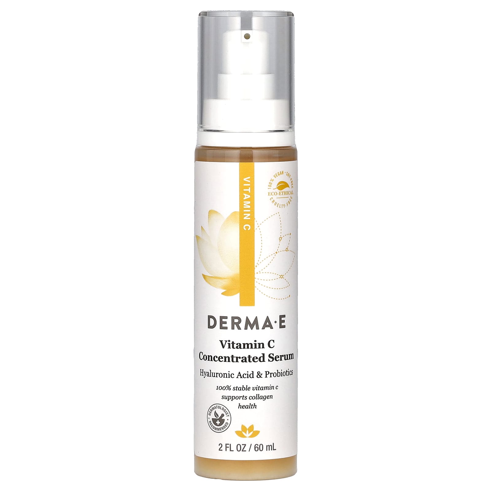 DERMA E, Vitamin C Concentrated Serum, Hyaluronic Acid Probiotics, 2 fl oz  (60 ml)