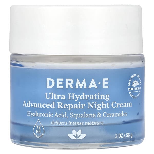 DERMA E, 울트라 하이드레이팅 어드밴스드 리페어 나이트 크림, 56g(2oz)