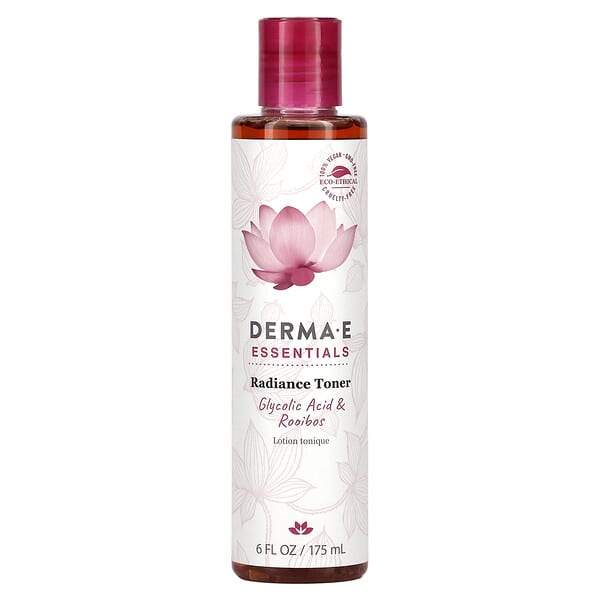 Derma E, エッセンシャルズ、ラディアンス トナー、グリコール酸 & ルイボス、6 fl oz (175 ml)