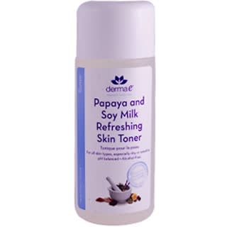 ديرما إي‏, Papaya and Soy Refreshing Skin Toner, Alcohol-Free, 6 fl oz (175 ml)