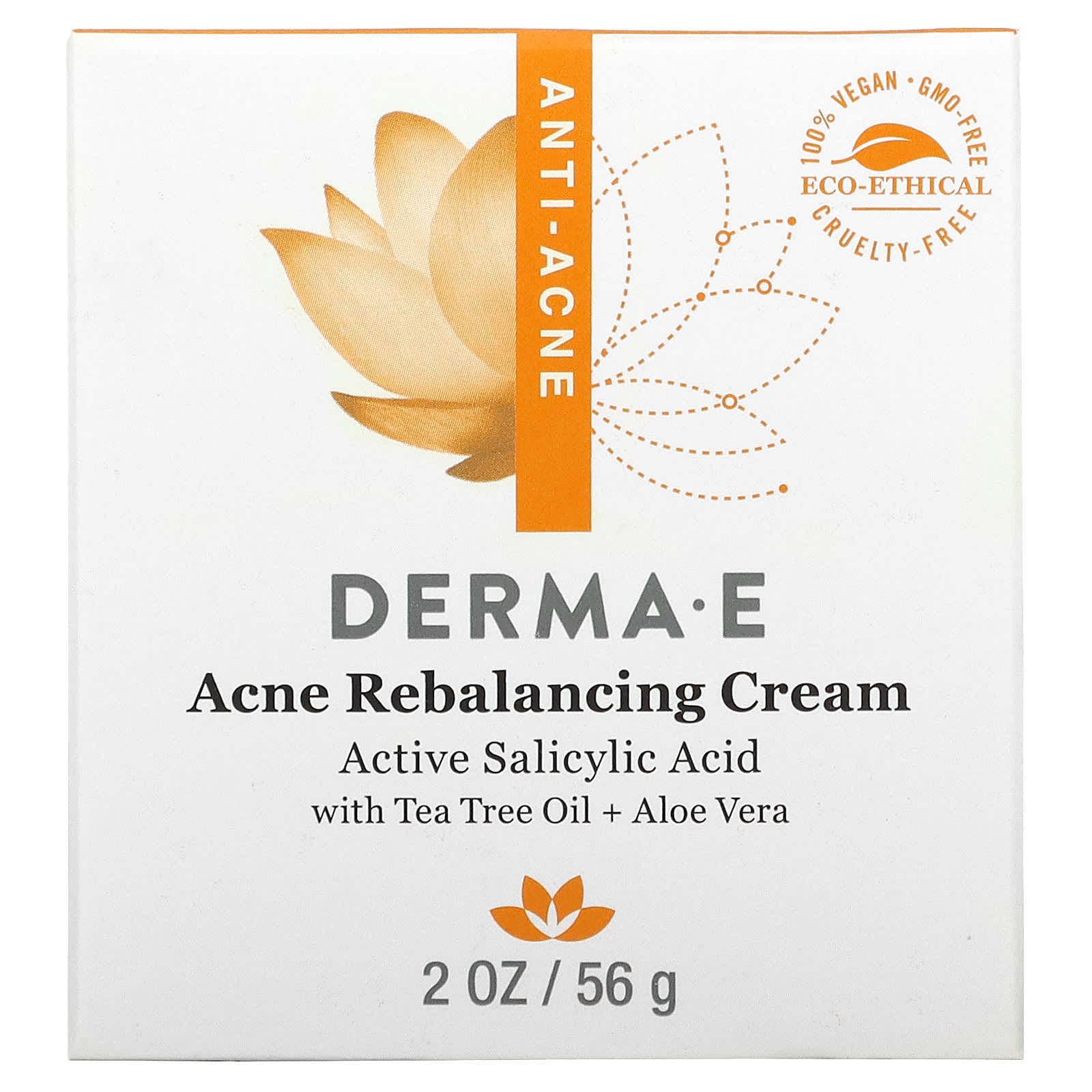 Derma E, Acne Rebalancing Cream, 액티브 살리실릭애씨드, 56g(2oz)
