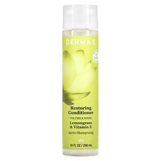 DERMA E, Restoring Conditioner, Volume & Shine, Lemongrass & Vitamin E, 10 fl oz (296 ml)
