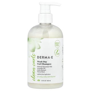 DERMA E, 라모스 클린 컬, 워시 데이 컬 샴푸, 웨이브 및 컬이 있는 모발용, 355ml(12fl oz)