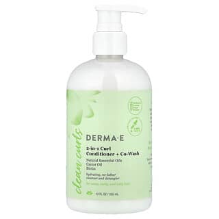 DERMA E, 라모스 클린 컬, 2-in-1 컬 컨디셔너 + 코 워시, 웨이브 및 컬이 있는 모발용, 355ml(12fl oz)