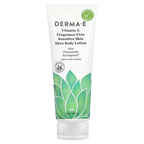 DERMA E, 維生素E強效理療乳木果露，不含香料，8液量盎司（227毫升）