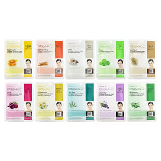 Dermal, Collagen Essence Beauty Masks, Acne Care, Assorted, 10 Sheets, 0.81 oz (23 g) Each