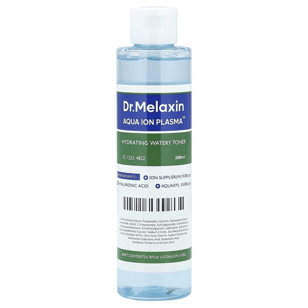 Dr.Melaxin, 아쿠아 이온 혈장, 하이드레이팅 워터리 토너, 200ml(6.76fl oz)