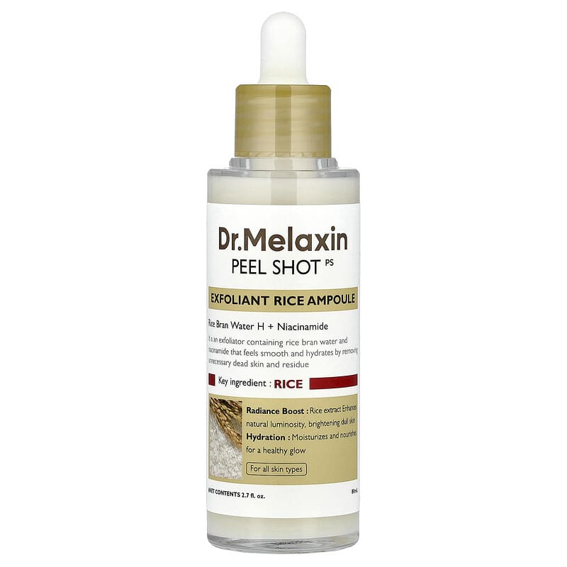 Dr. Melaxin Peel Shot Rice Ampoule 80 ml - Exfoliant | iHerb
